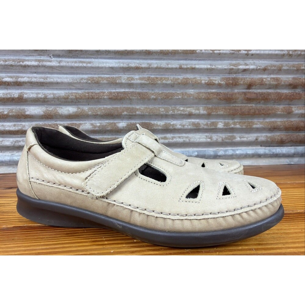 SAS Roamer Shoes Women's 8N Taupe Nubuck Comfort Mary Jane Walking Loafers